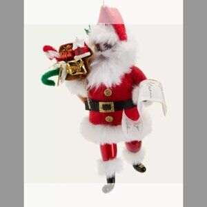 De Carlini African American Santa with Gifts Christmas Ornament